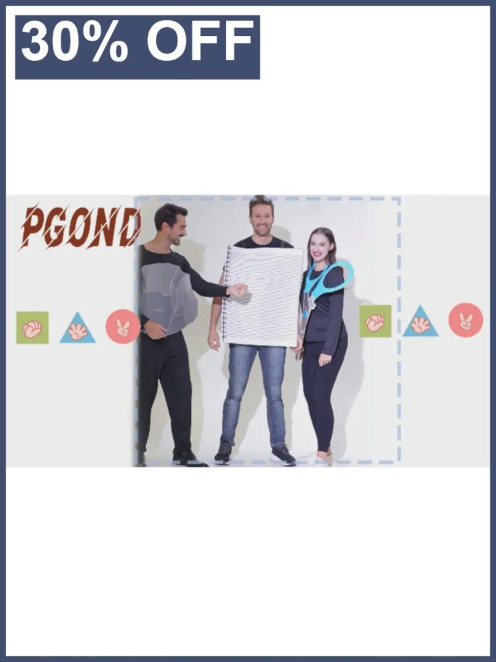 Adult Rock Paper Scissors Costume Set Halloween Group Party Outfit